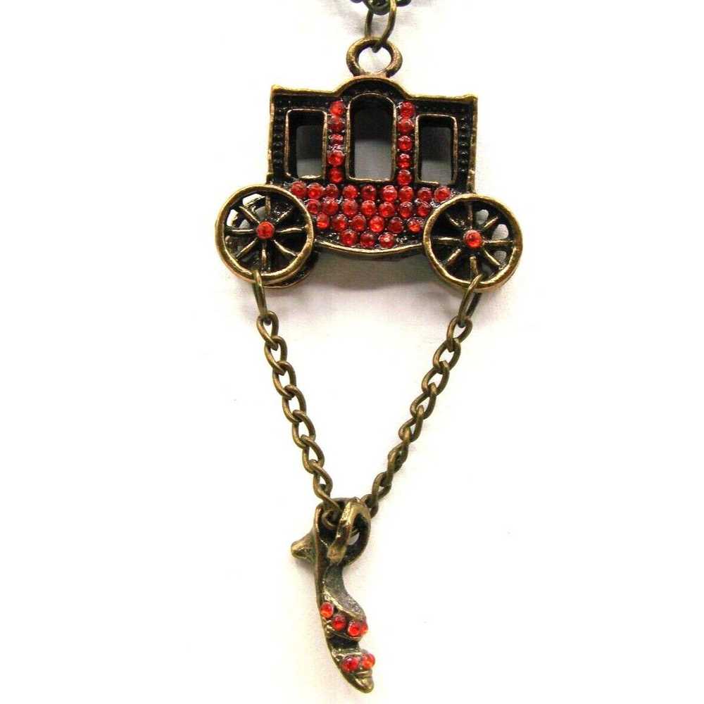 Vintage Cinderella Carriage and Slipper Red Rhine… - image 7