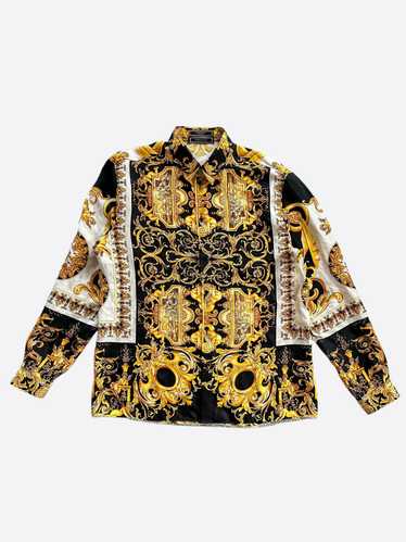 Versace Versace Black & Gold Baroque Silk Button U