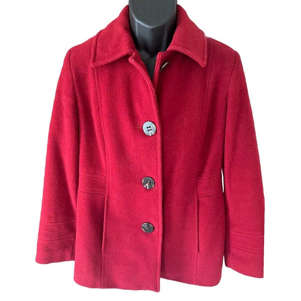 Calvin Klein Luxurious Red Wool Polyester Rayon B… - image 1