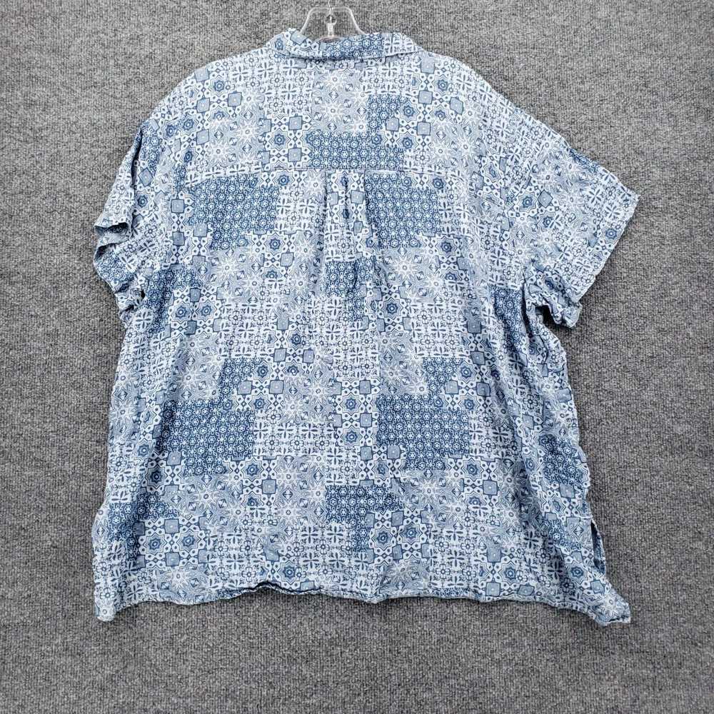 Vintage Plus Size Women's Blue Geometric Pattern … - image 2