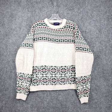 Vintage Authentic Timeless White Fair Isle Nordic… - image 1