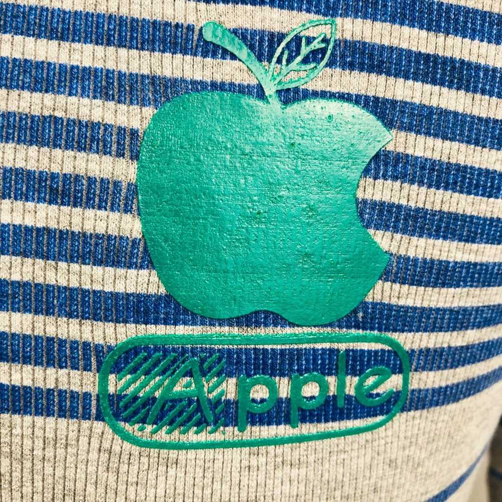 Apple Apple Computer Vintage Sweater Gray Blue V … - image 6