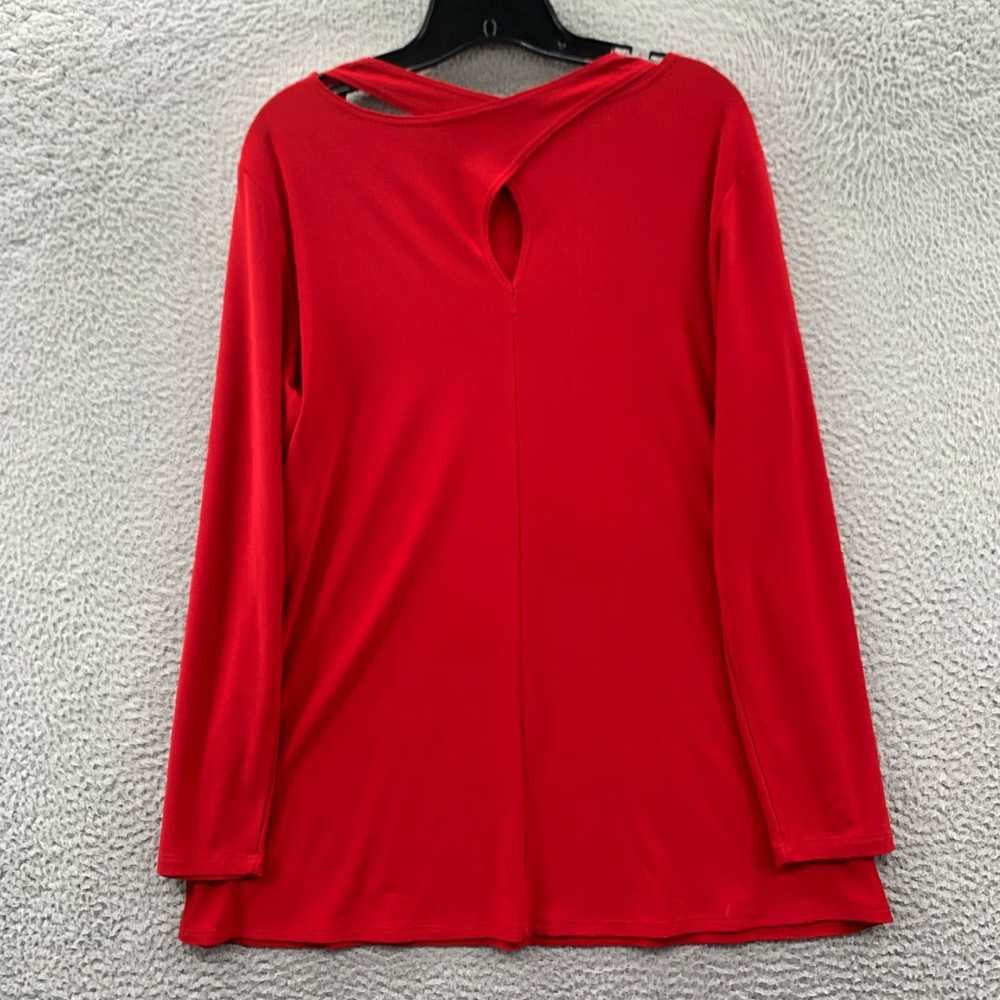 Vintage Womens Medium Red Top Clara Sun Woo 3/4 S… - image 2