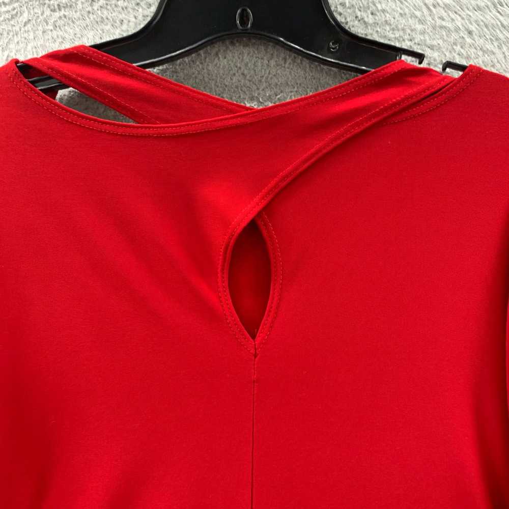 Vintage Womens Medium Red Top Clara Sun Woo 3/4 S… - image 7