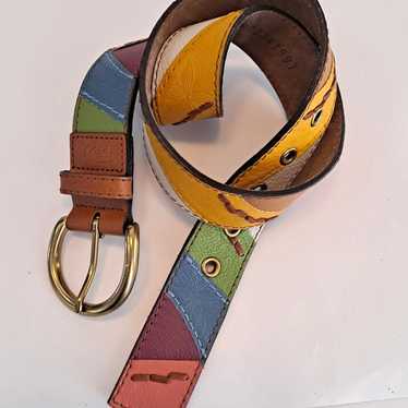 Fossil Fossil Leather Belt 70s Vintage Look Patchw