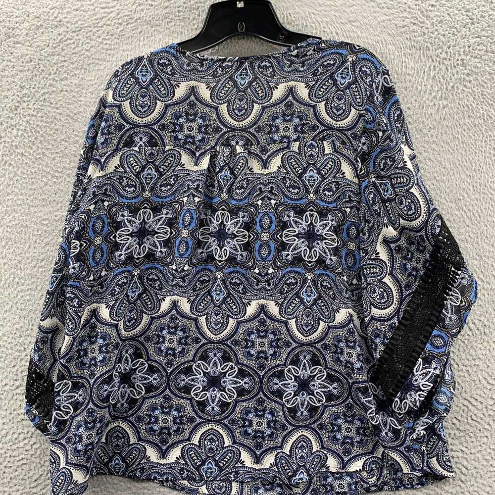 Vintage Paisley Patterned Blue Kaftan Style Short… - image 2