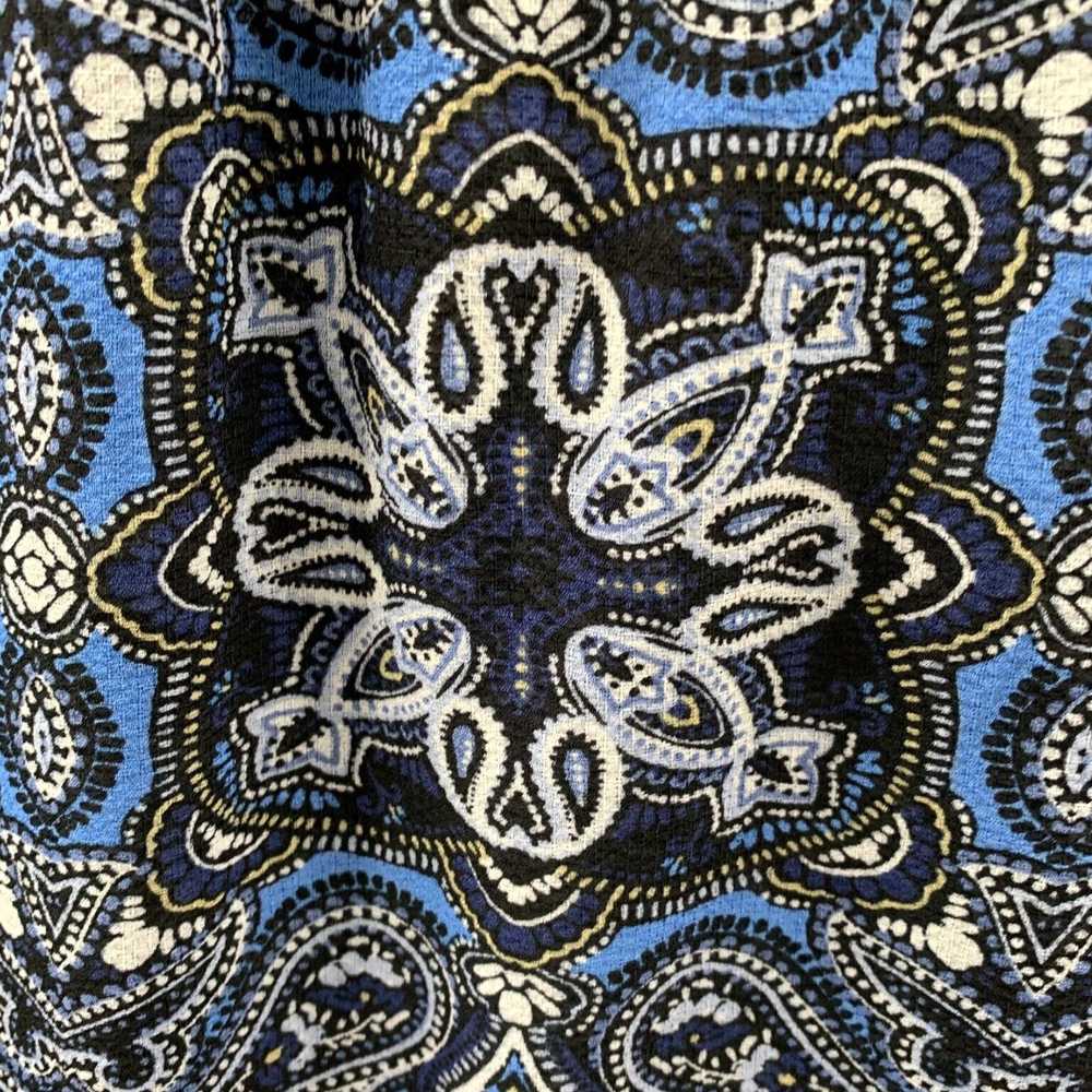 Vintage Paisley Patterned Blue Kaftan Style Short… - image 5