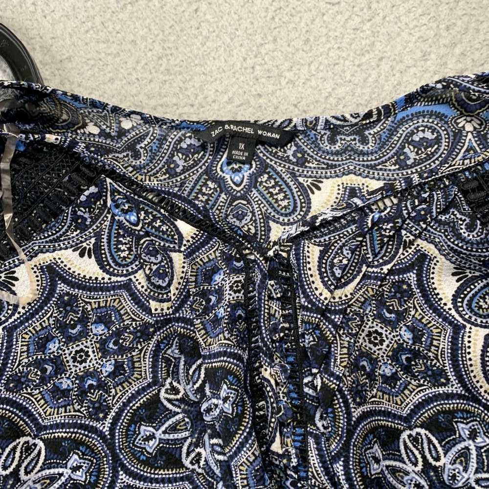 Vintage Paisley Patterned Blue Kaftan Style Short… - image 6