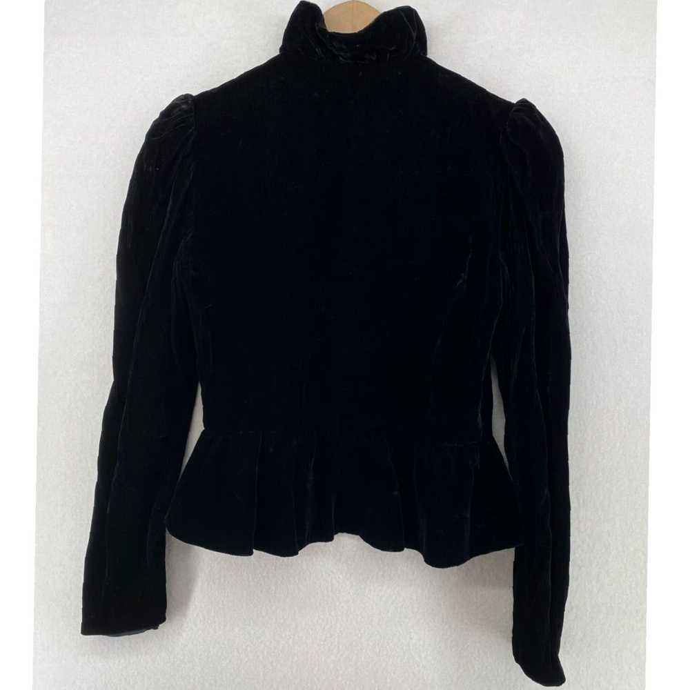 Velvet Exclusive Black Velvet Peplum Ruffle Blaze… - image 3