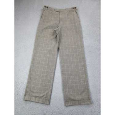 Ted Baker Ted Baker Pants Mens 34R Beige Plaid Dre