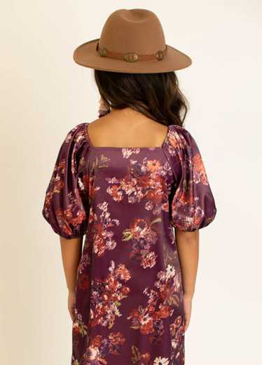 Joyfolie Kira Dress in Plum Ikat