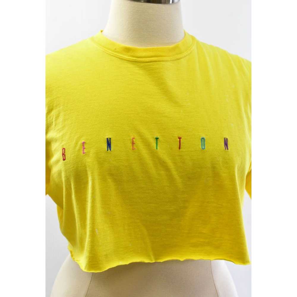 United Colors Of Benetton Cropped Yellow Embroide… - image 2