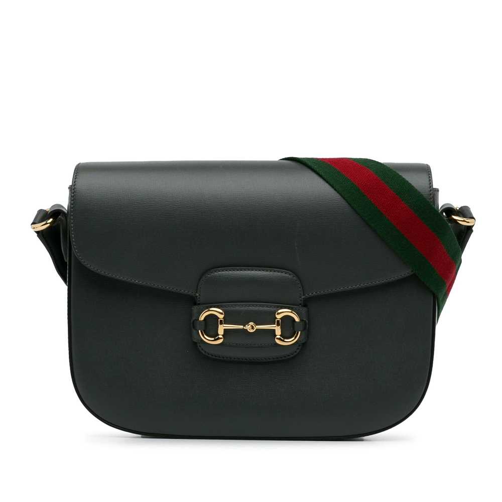 Gray Gucci Horsebit 1955 Web Crossbody - image 1