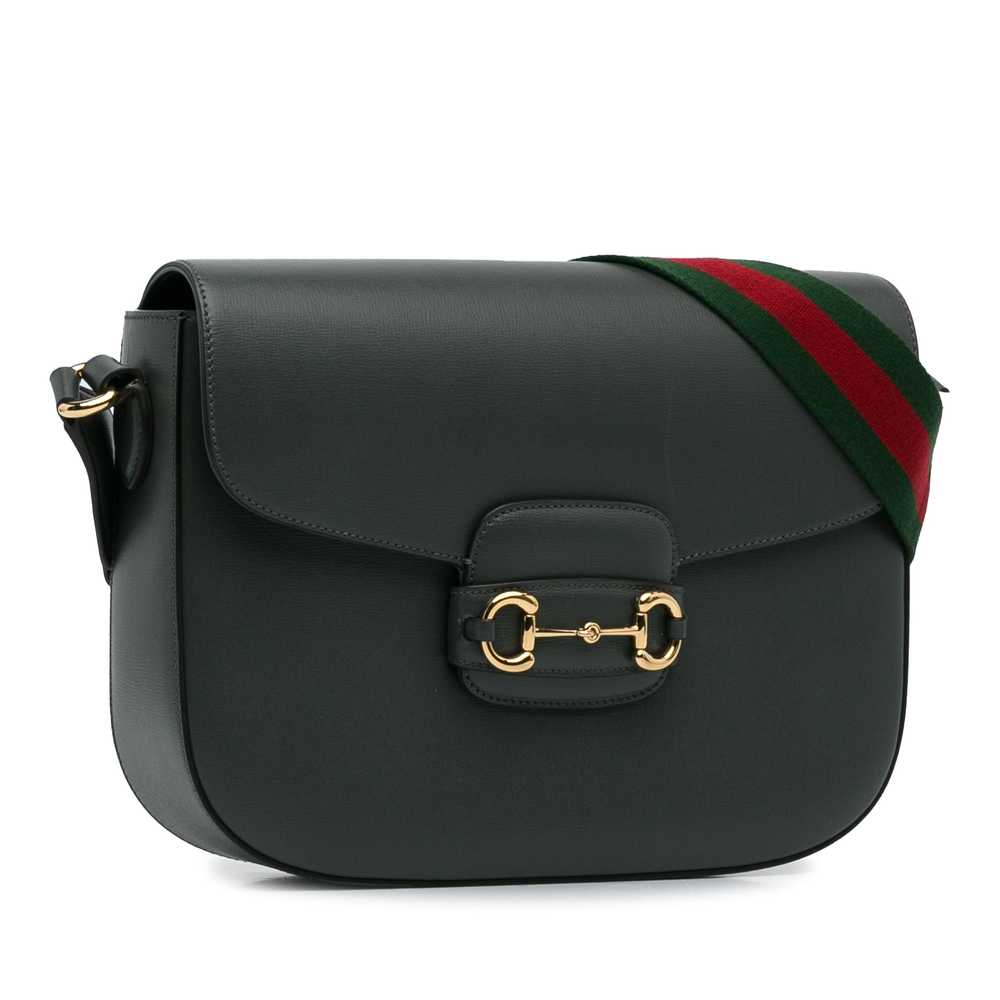 Gray Gucci Horsebit 1955 Web Crossbody - image 2