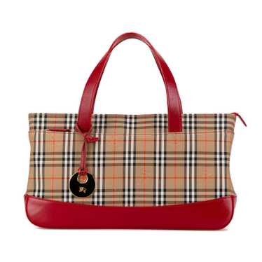 Brown Burberry Haymarket Check Canvas Handbag