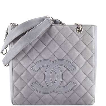 CHANEL Petite Shopping Tote Quilted Caviar