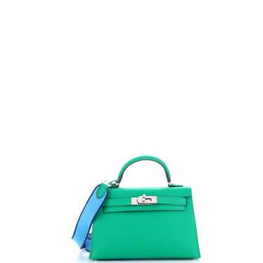 Hermes Kelly Mini II Amazone Handbag Green Epsom … - image 1