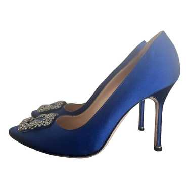 Manolo Blahnik Hangisi silk heels - image 1