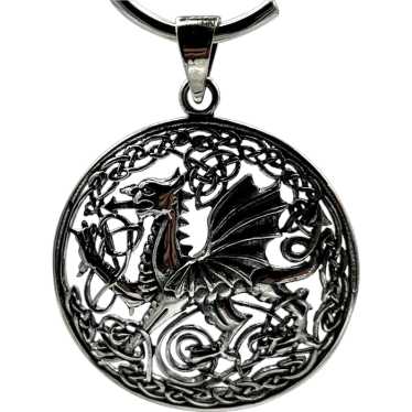 Welsh Dragon Pendant - Sterling Silver