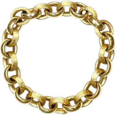 Vintage 14K Gold Italian Oval Links Bracelet