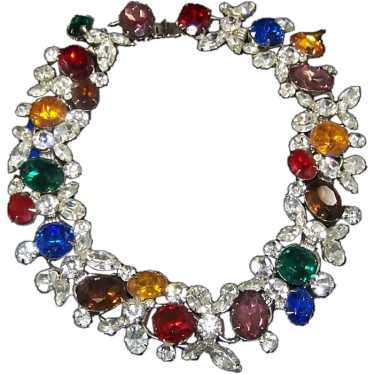 JULIANA D and E Multicolor Crystals Statement Neck