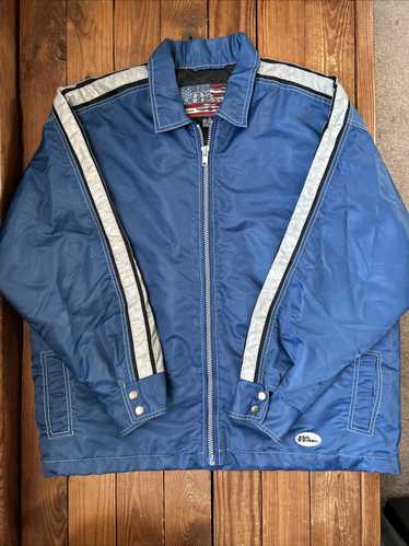 No Fear Vintage 90s No Fear Blue Quilted Racing Ja