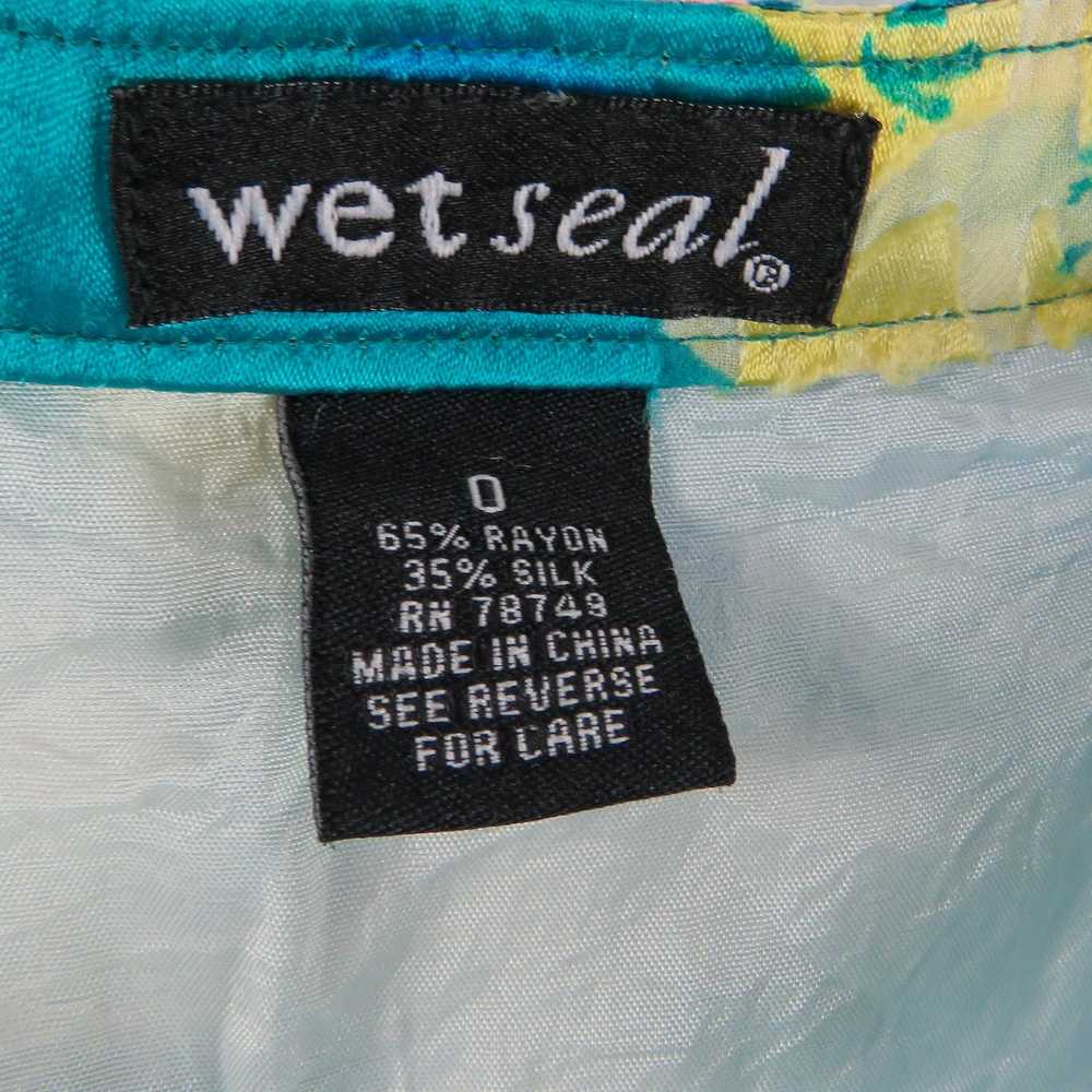 Vintage Y2k Wet Seal Teal Tropical Pink Floral Mi… - image 7