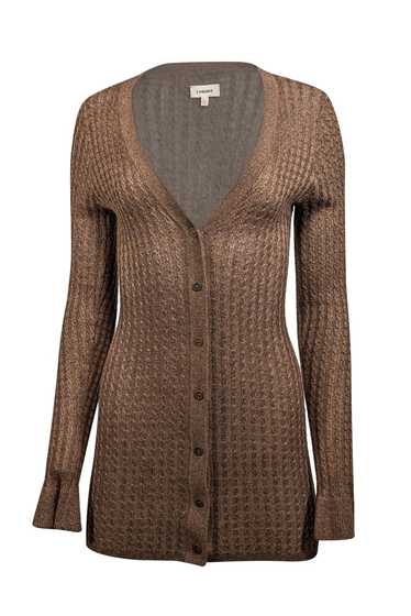 L'Agence - Moss Brown Cable Knit Cardigan Sz S