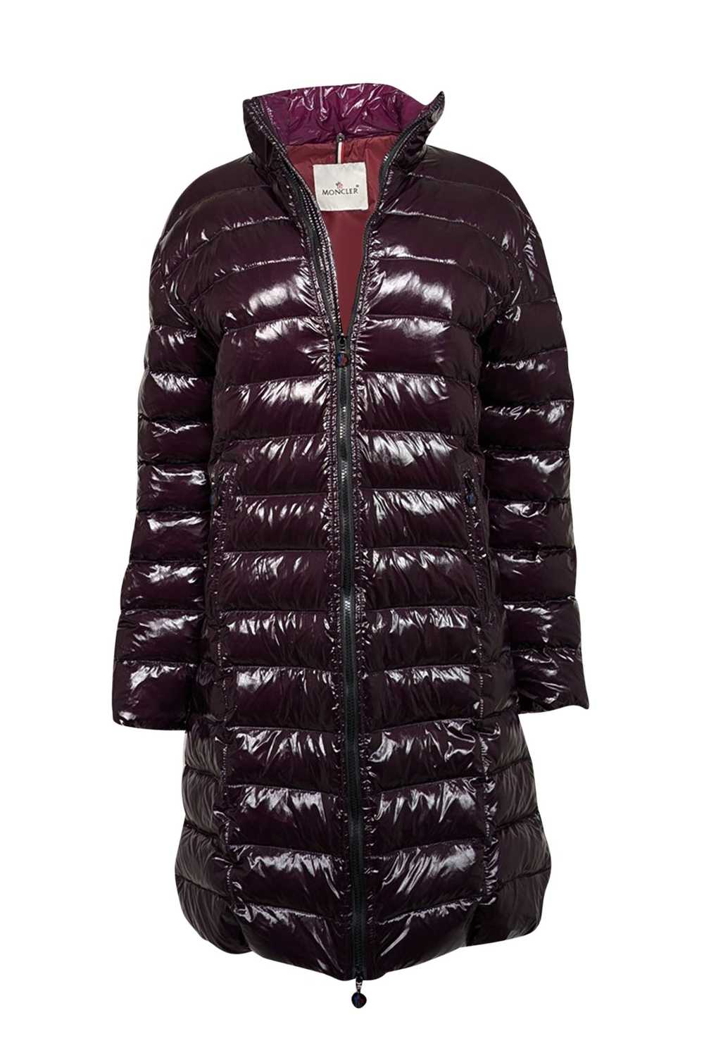 Moncler - Dark Purple Shiny puffer Coat Sz L - image 1