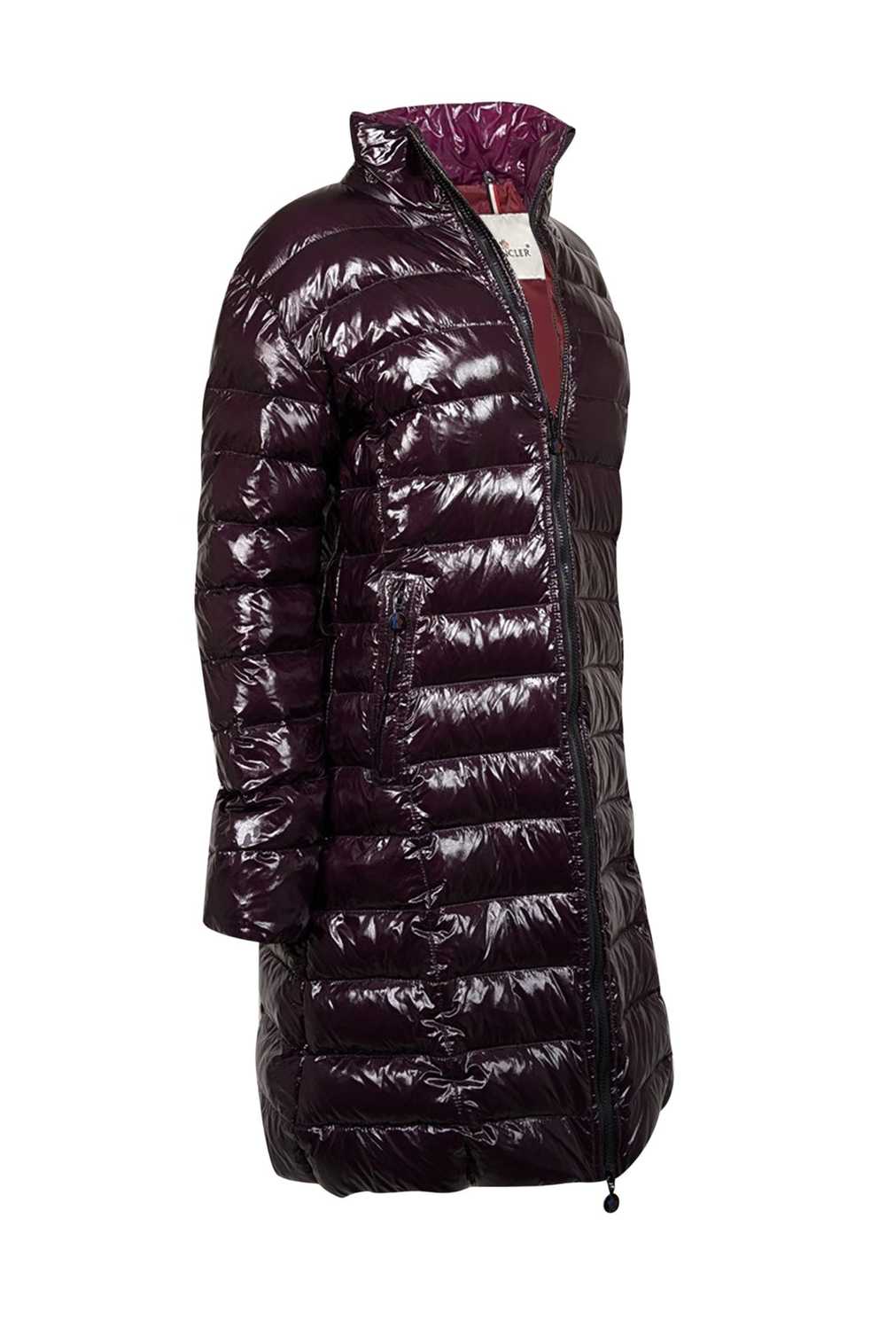 Moncler - Dark Purple Shiny puffer Coat Sz L - image 2