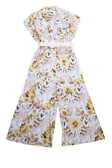 Zimmermann - Cream & Yellow Floral Print Linen Jum