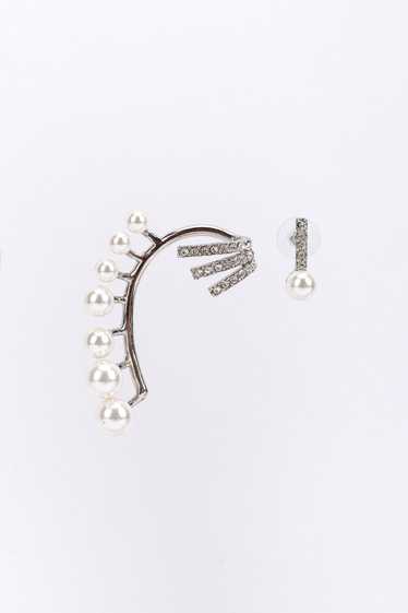 OSCAR DE LA RENTA Pearl Rhinestone Ear Cuff & Earr