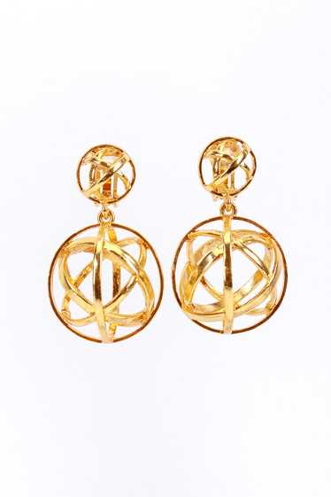 OSCAR DE LA RENTA Sphere Cage Drop Earrings