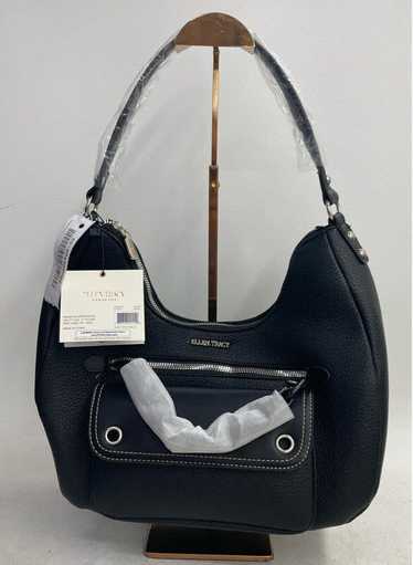 Ellen Tracy Black Pebbled Faux Leather Hobo Bag, S