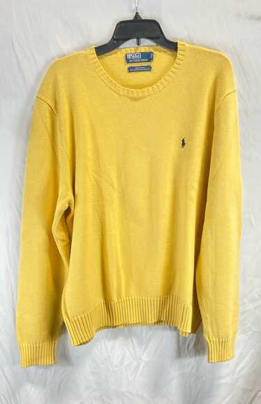 Polo Ralph Lauren Mens Yellow Cotton Round Neck Kn