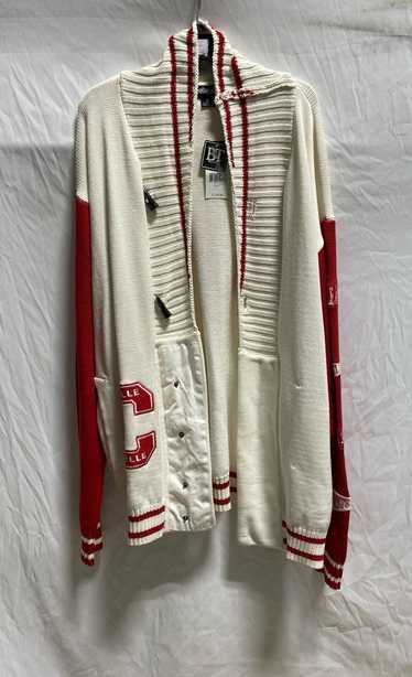 NWT Pelle Pelle Mens Ivory Red Long Sleeve Open Fr