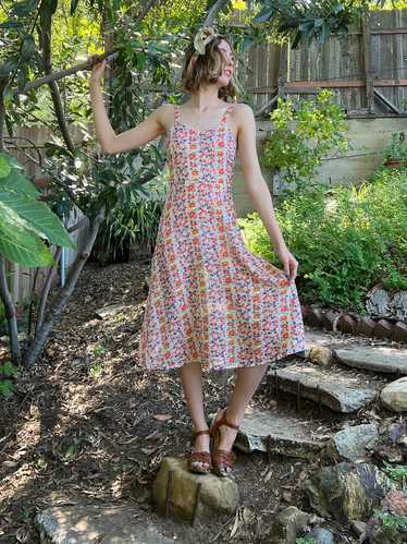 The Chloe Dress - Vintage 1970s cotton floral prin