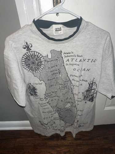 Anvil Vintage Florida Map T-Shirt on Black Bar Anv