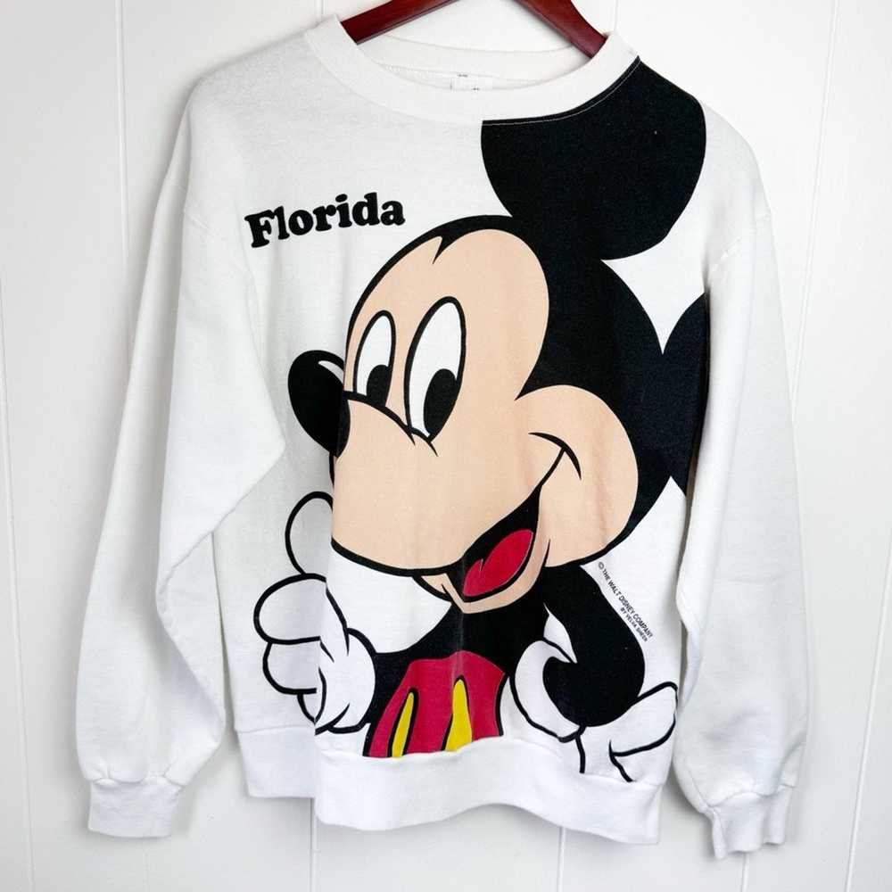 Disney Vintage Florida Mickey Mouse White Sweatsh… - image 1