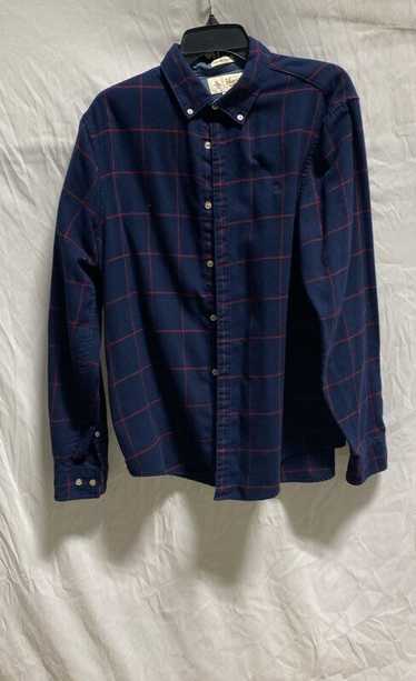 Original Penguin Mens Blue Plaid Long Sleeve Coll… - image 1