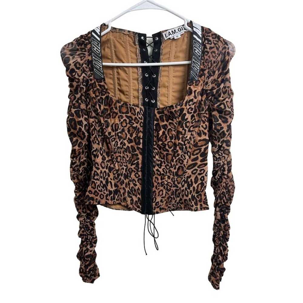 I Am Gia I.AM.GIA Chelsea Leopard Print Corset Lo… - image 3