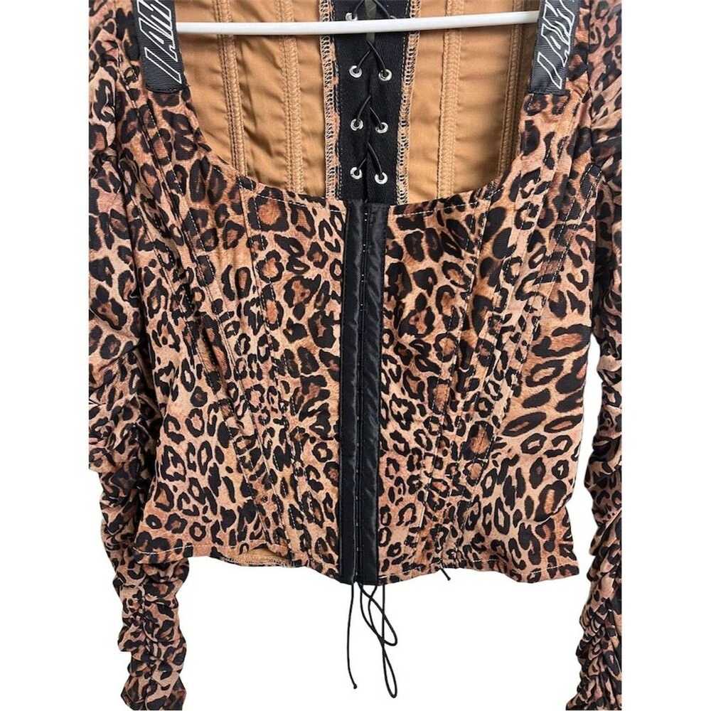 I Am Gia I.AM.GIA Chelsea Leopard Print Corset Lo… - image 6