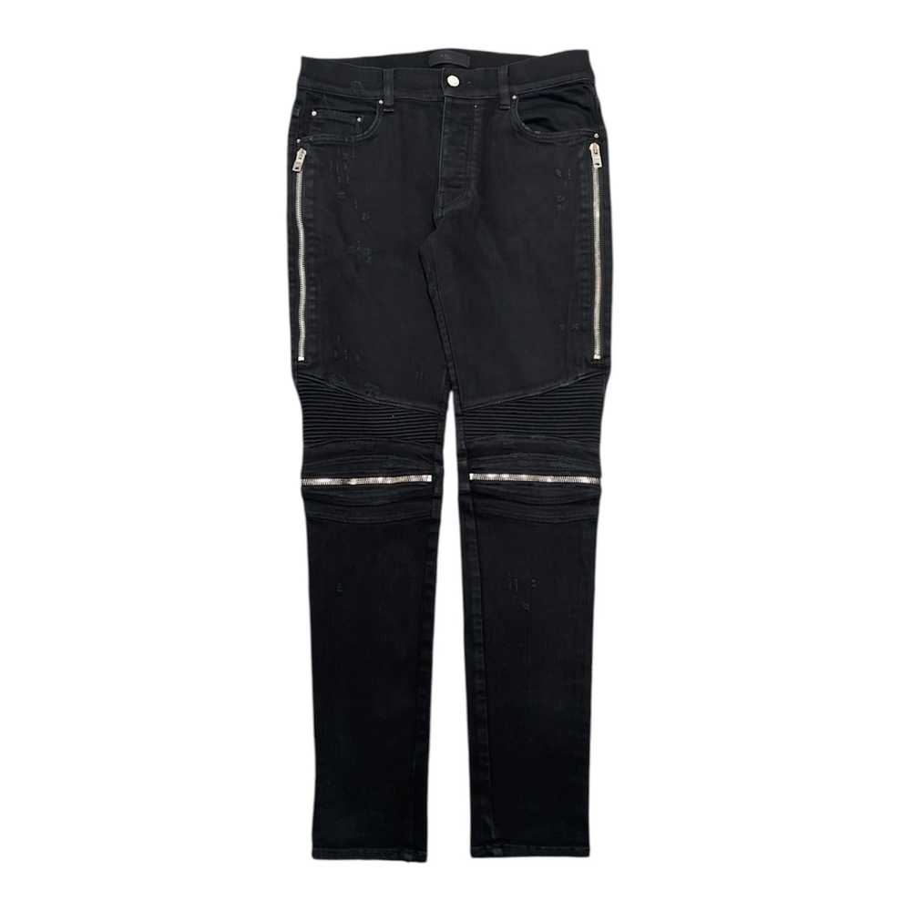 Amiri Amiri MX2 Wax Tonal Patch Jeans Black - image 1