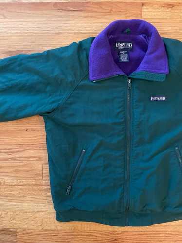 Lands End Green + Purple Squall Bomber Jacket (S) 