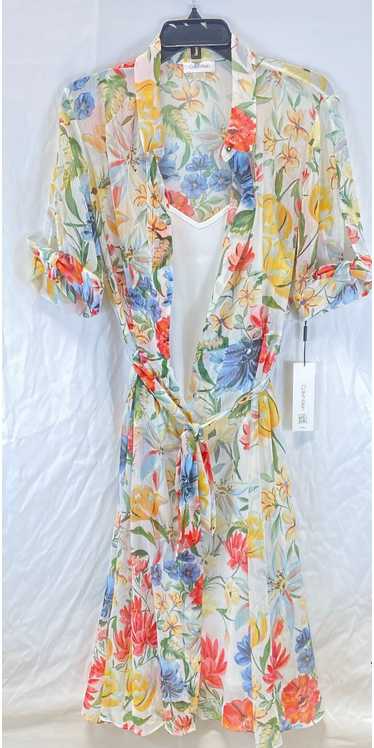 NWT Calvin Klein Womens Multicolor Floral Collared