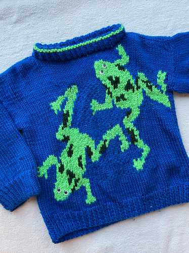 1980s kids knit frog sweater