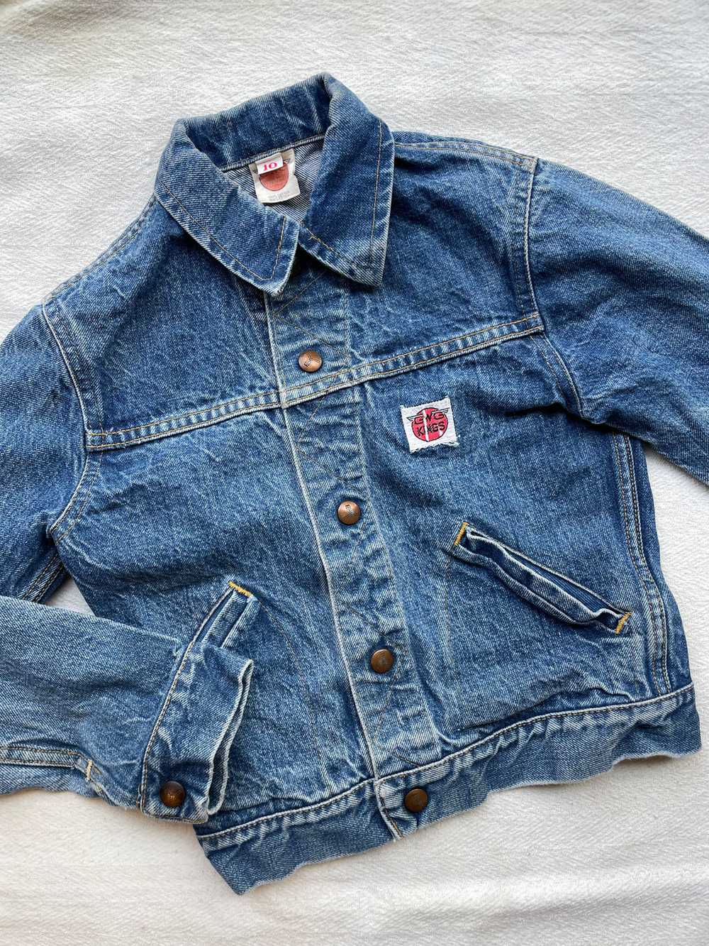 GWG kids size 10 denim jacket (dark stone wash) - image 1