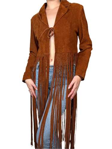 Maxima Brown Suede Jacket w/ Extra Long Fringe 199