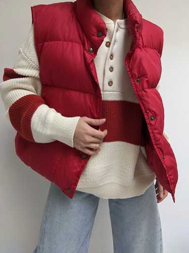 Vintage Red Goose Down Puffer Vest