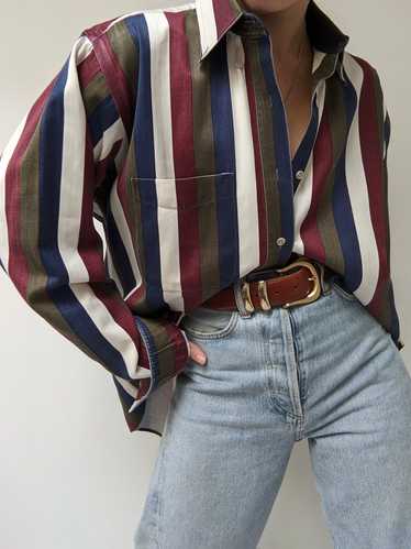 Vintage Bold Striped Cotton Shirt